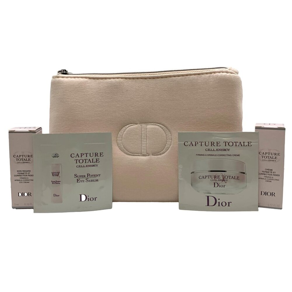 Dior 5 Piece Capture Totale Gift Set Firming Cream & Eye Serum with Blush Pouch